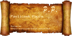Pavlicsek Paula névjegykártya